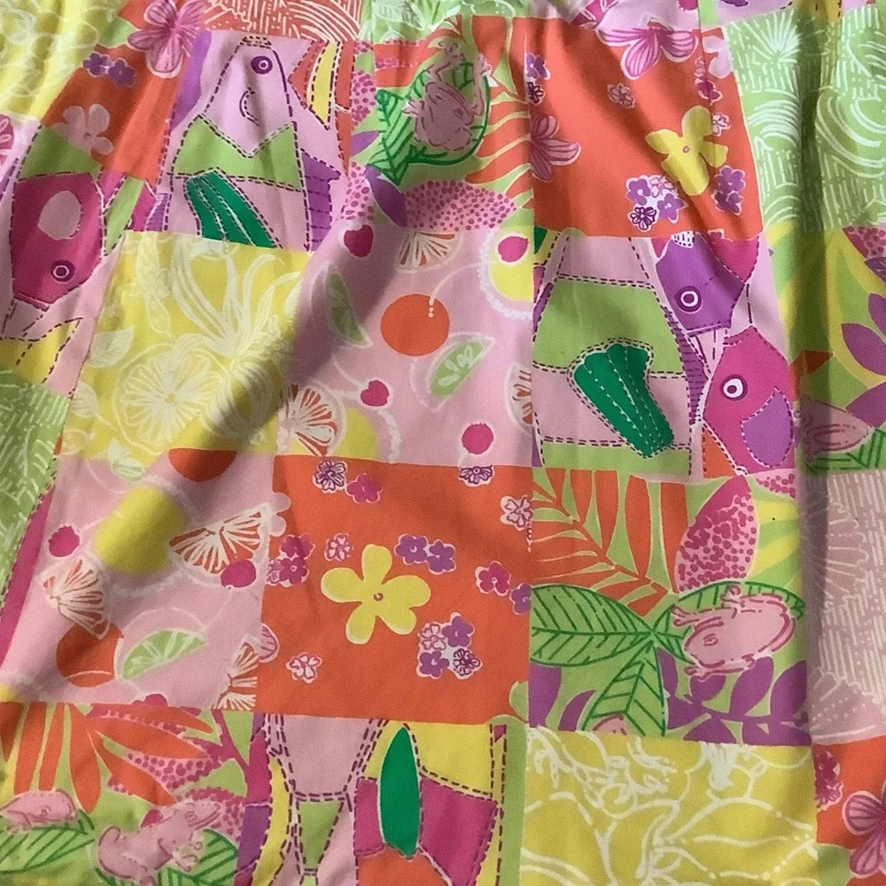 Vintage Lilly Pulitzer Reversible‎ Patchwork wrap Skirt 4 Preppy Resort Rare